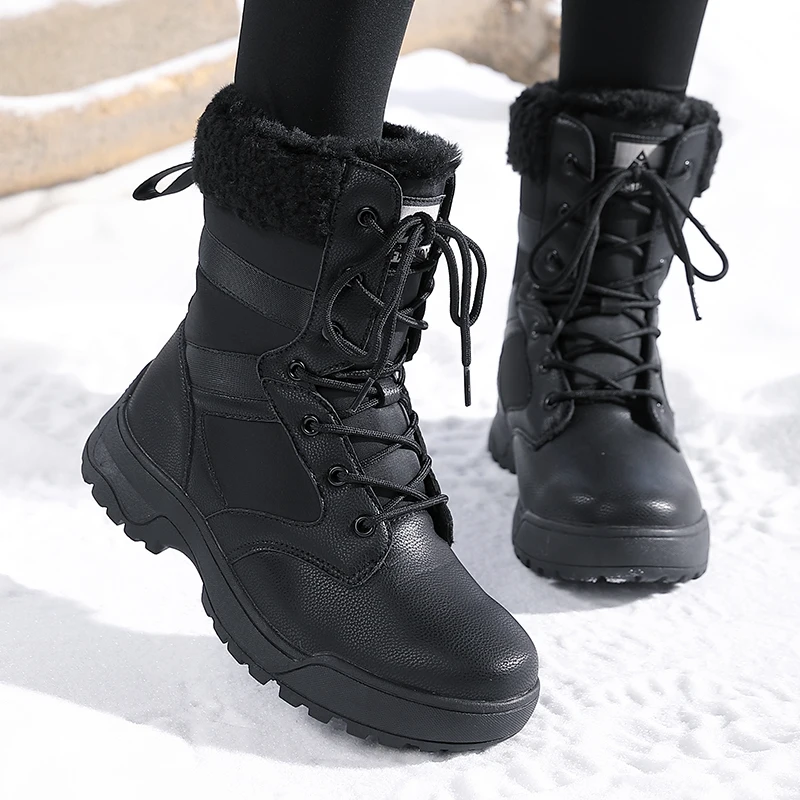 Winter Women Snow Boots High Top Platform Boots Waterproof Ankle Boots for Women Non-slip Outdoor Hiking Trekking Sneakers
