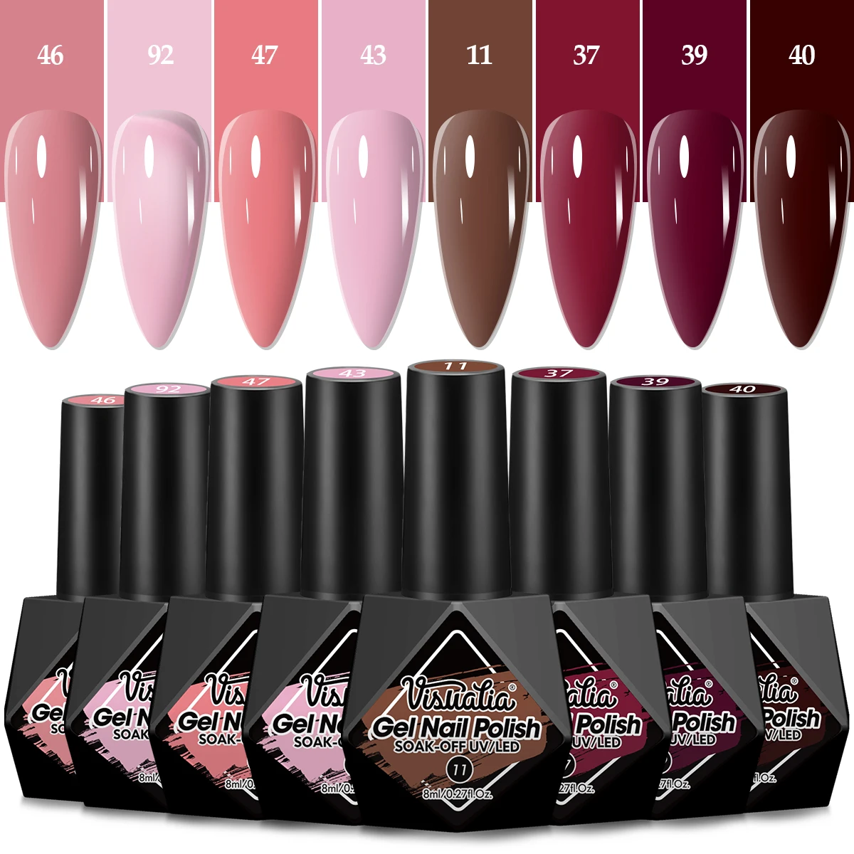 Visuatia Is Alcohol-Free, Long-Lasting and Easy to Apply, with Vibrant Colors, Suitable for Salon and Home Use, Durable and Stylish Design, Salon-Grade Nails, Modern Nail Design, Alcohol-Free Formula, Professional Semi-Permanent Nail Polish