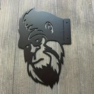 Peek-A-Boo Bigfoot Metal Sign - Sasquatch Tree or Post Mountable Deco Metal Animal Wall Sculpture Garden Decor