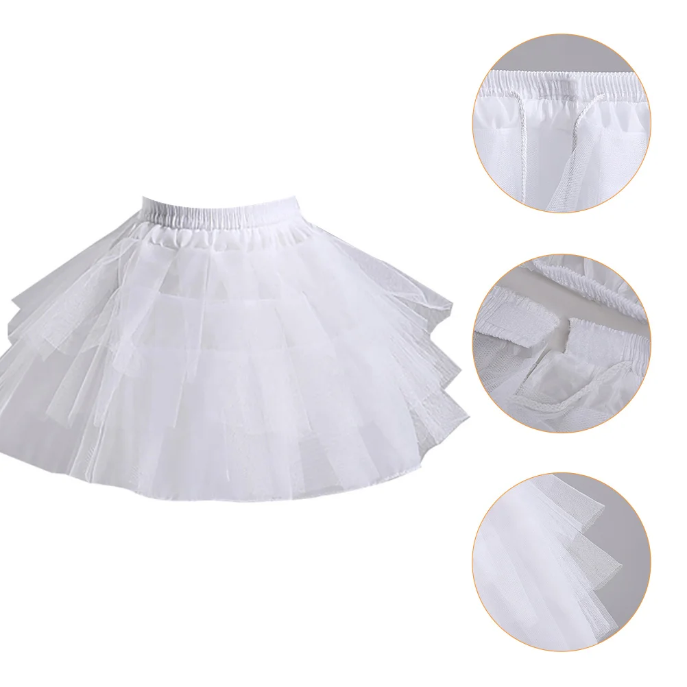 Pannier Crinoline for Girl Dress Lolita Accessories White Tulle Skirt Formal Gauze Petticoat Short