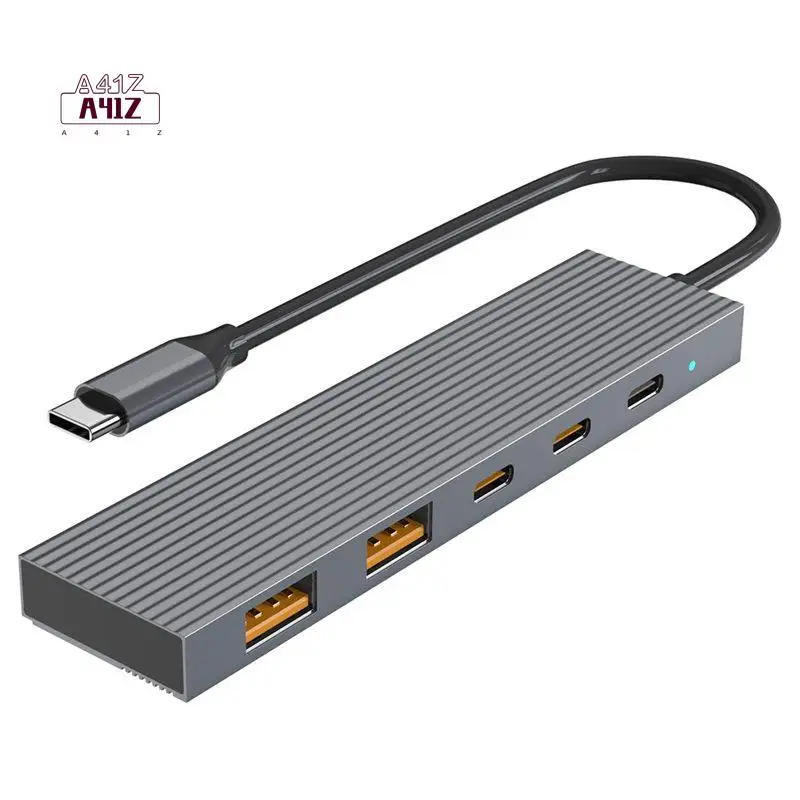 A41Z-Type-C Docking Station, 6-In-1 Computer Hub, 10Gb High-Speed Hub, PD Charging, USB 3.2 Hub, 6-In-1 Splitter