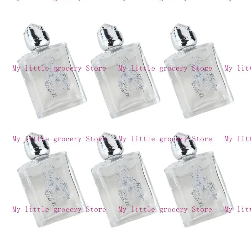 D5BD 6pieces زجاجات زجاجية مربعة أكثاق المياه تصميمًا مضغوطًا للاستخدام الروحي