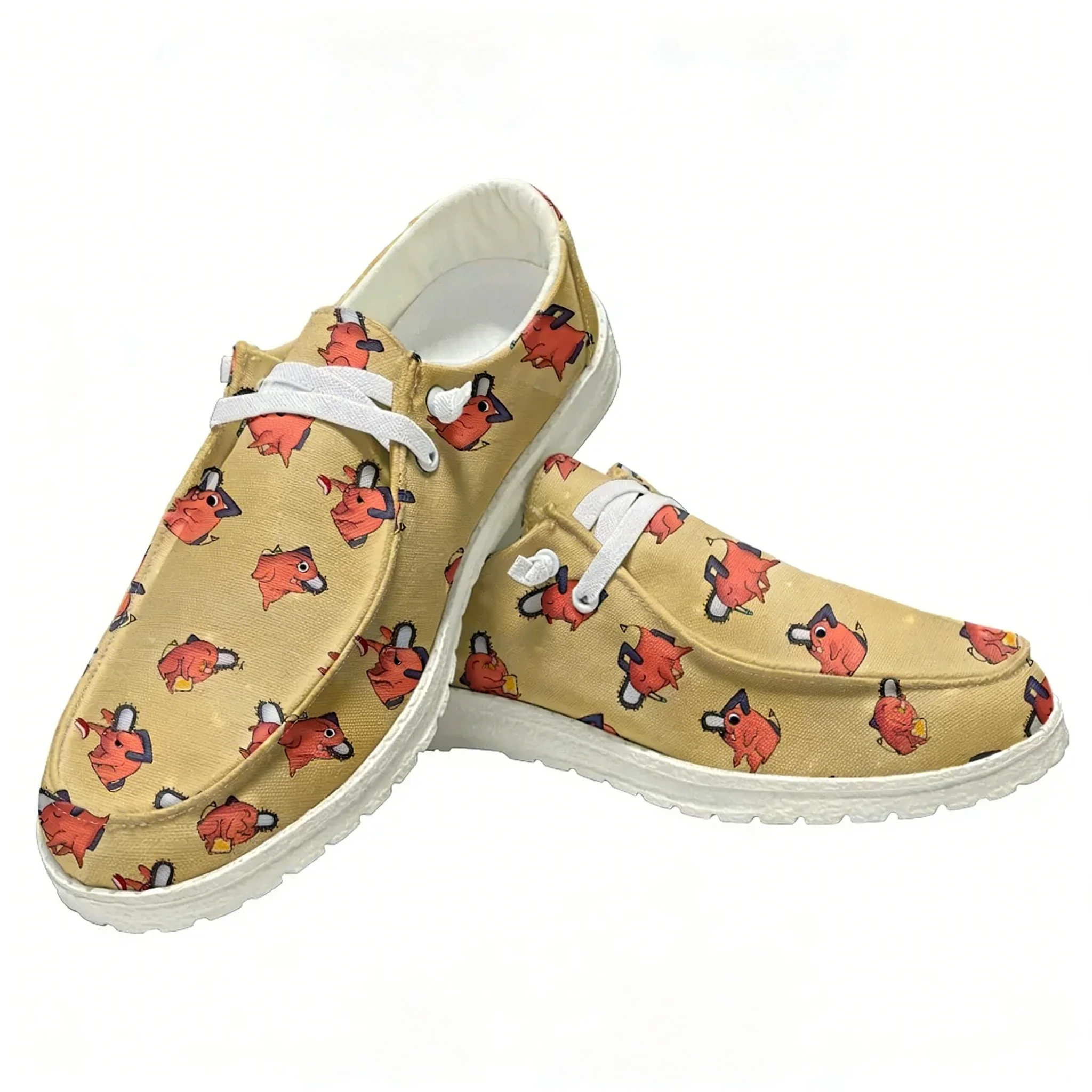 

C-Chainsaw Man Casual Shoes Men Woman Flat Shoe Breathable Indoor Outdoor Lightweight Footwear Couple Custom Made Shoe