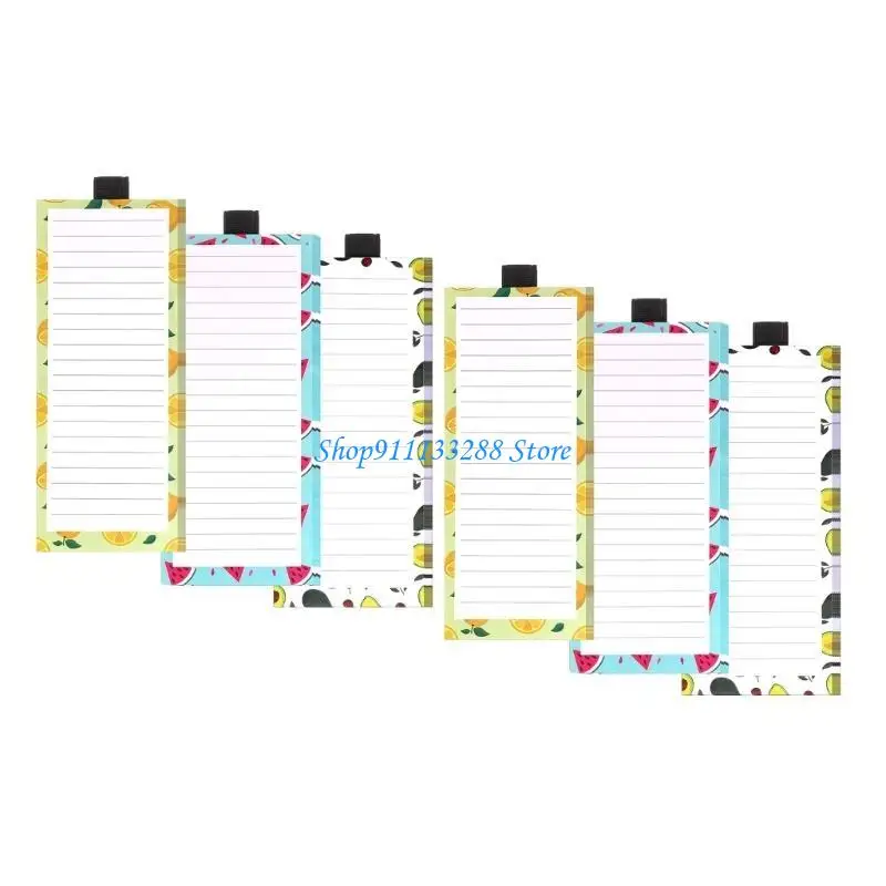 G88D Fridge Magnet Shopping List Note Pad with Elastic Pen Holder Fridge Grocery List