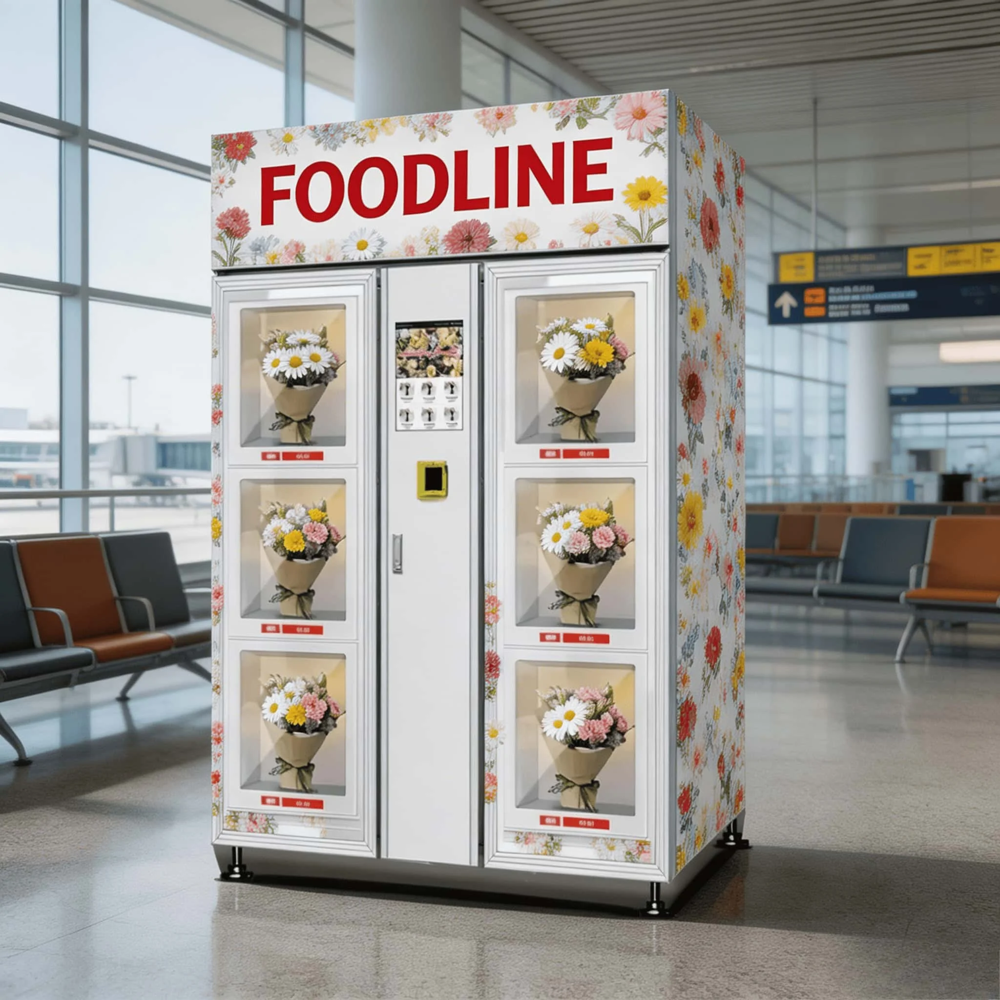 FOODLINE Space Efficient Flower Vending Locker Easy Maintenance Fresh Lily Rose Vending Machine for New Floral Entrepreneurs
