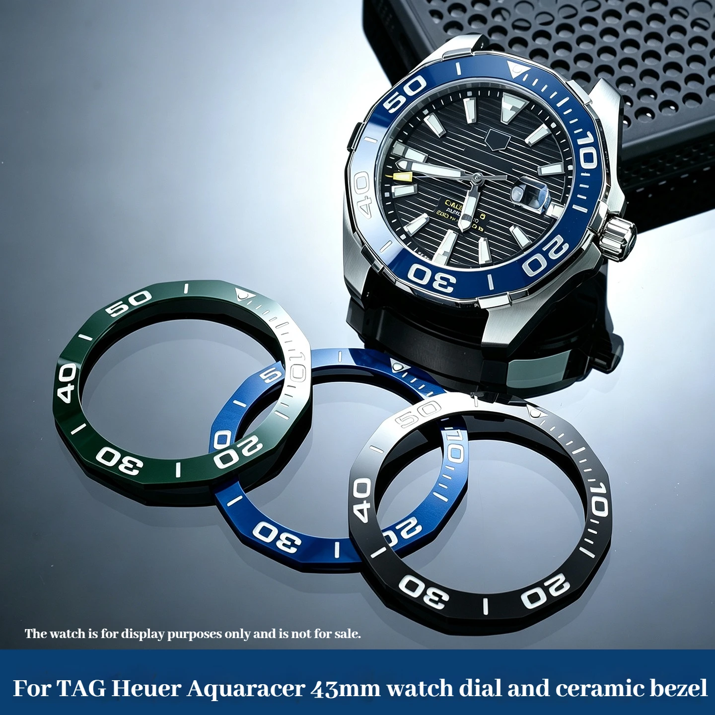 Ceramic Bezel Insert For TAG Heuer Aquaracer 43mm WAY201 WBP201 Dive Watch Replacement Parts Watch Digital Scale Circle Black