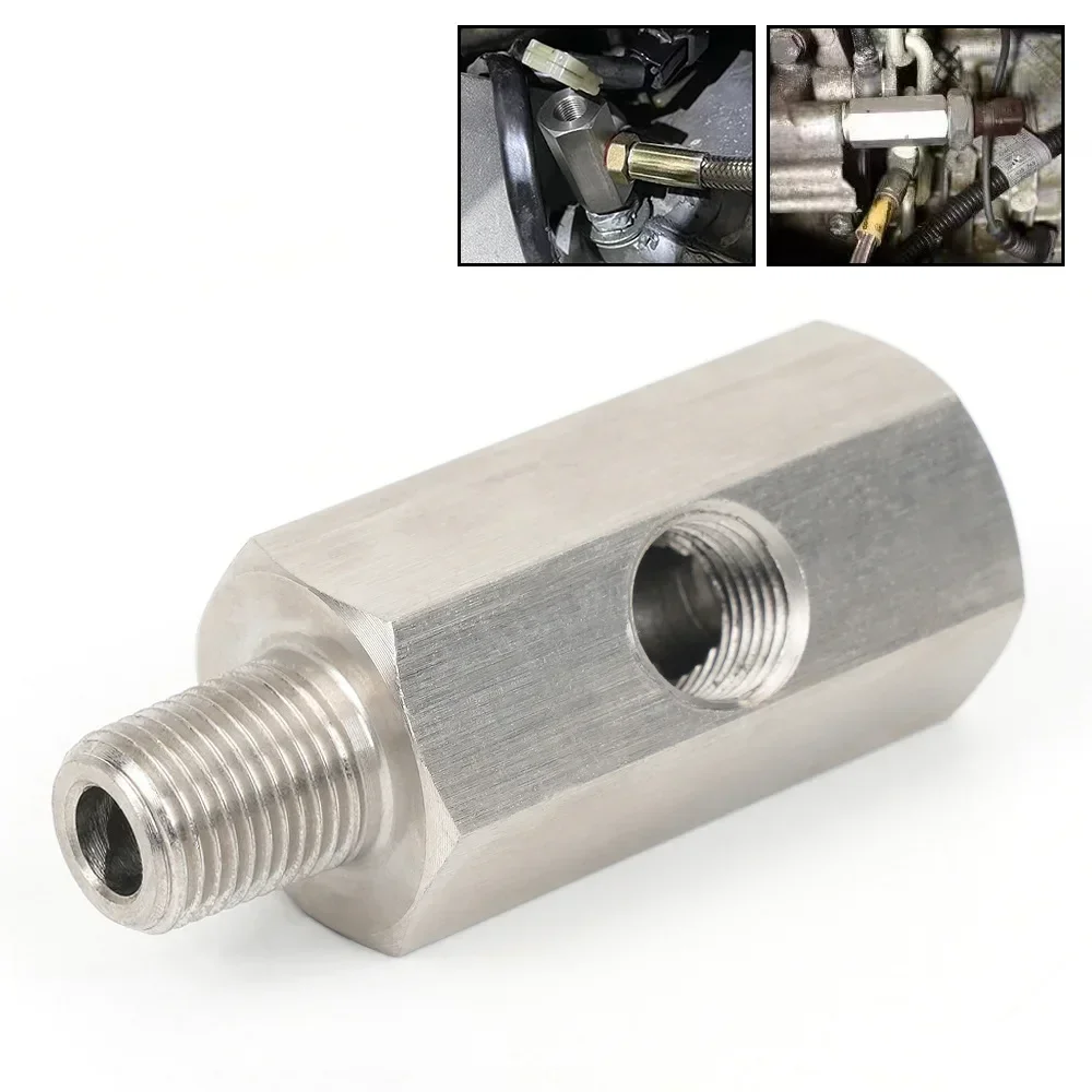 

Stainless Steel 1/8'' BSPT Oil Pressure Sensor Oil Tee Fitting To NPT Adapter Turbo Feed Line Gauge T