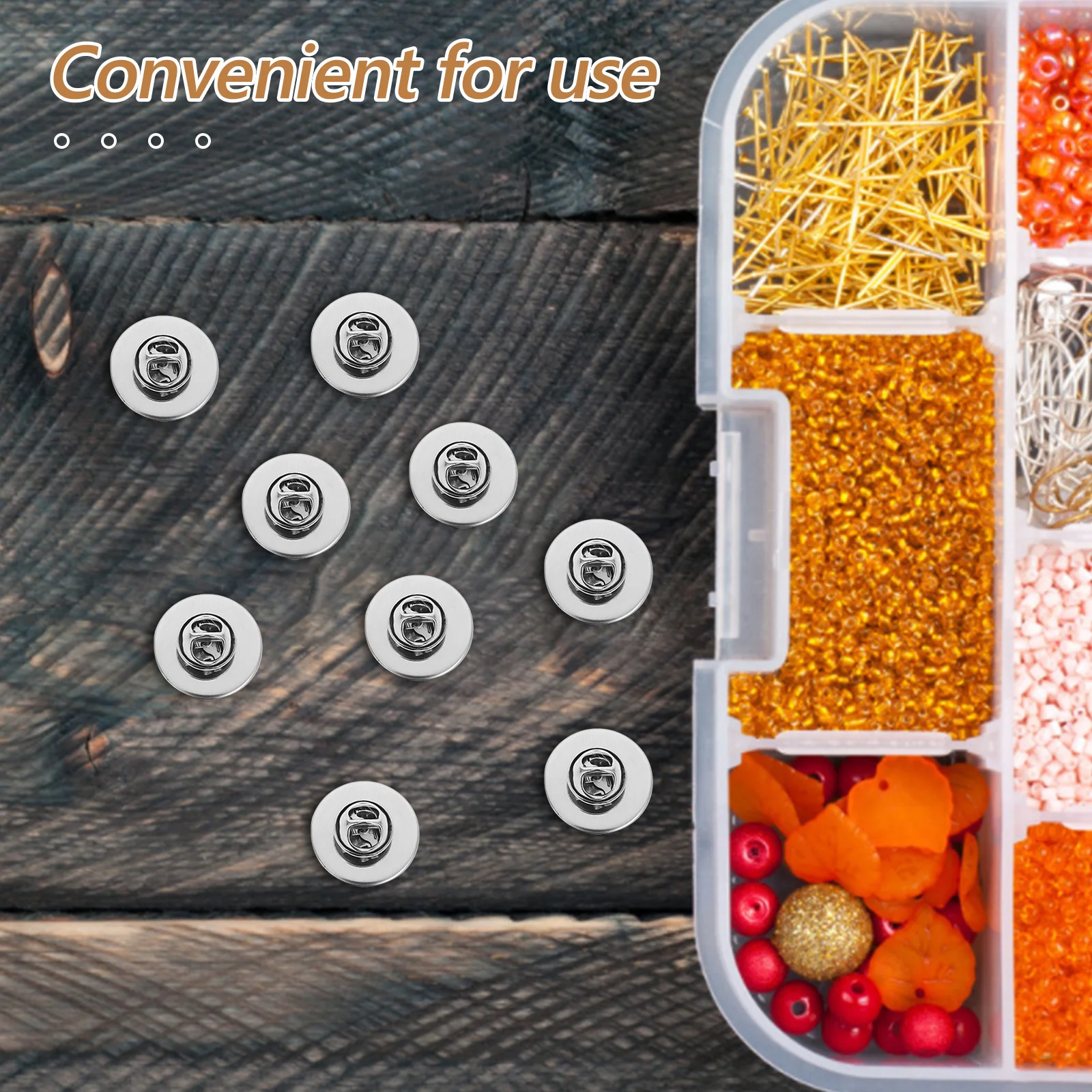 

10pcs Chest Pin Base Clip Stainless Steel Locking Back For Diy Craft Jewelry Making Lapel Pins Tie Tacks Brooch Parts