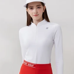 Golfist Golf Women Clothing Autumn Spring Long Sleeve T-shirt Stand Collar Golf Apparel Tennis Athletic Top