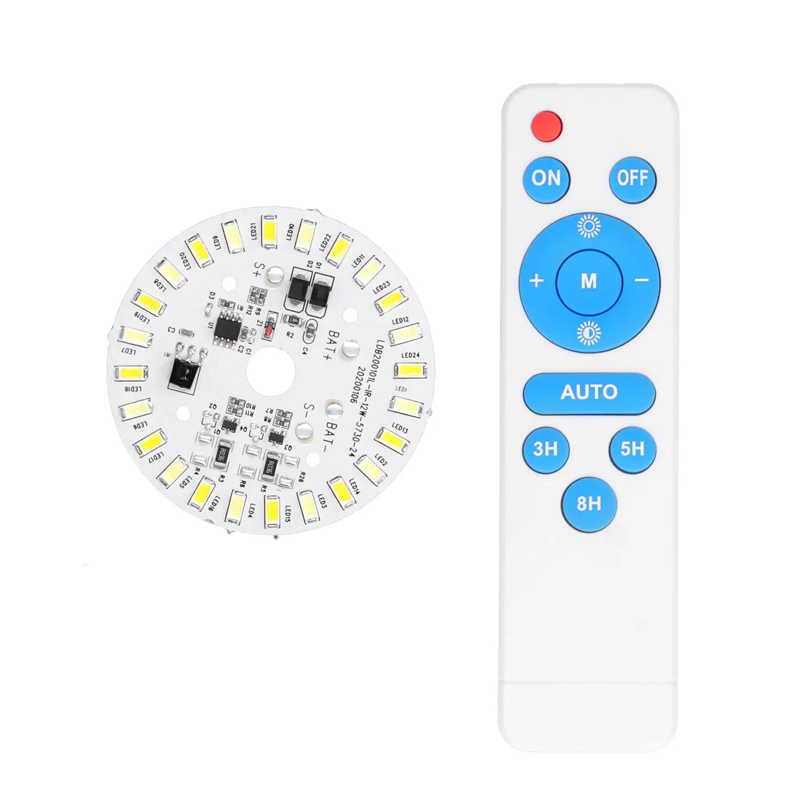 

LED Panel Lamp with Remote Control Warm and White Light Brightness Adjustment 24 LEDs Timer for home and for garden Lighting