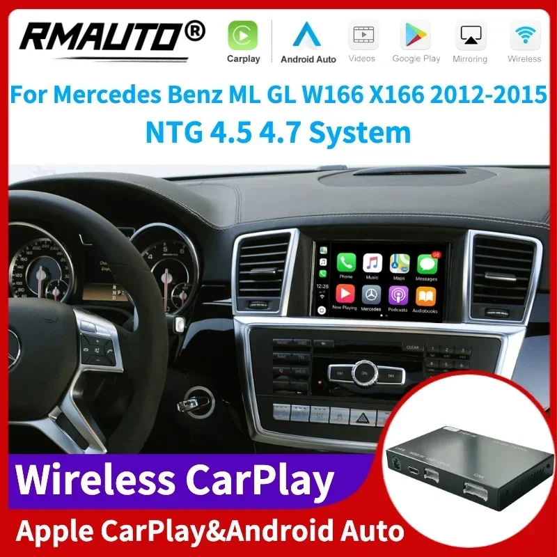 

RMAUTO беспроводной Apple CarPlay NTG 4,5 4,7 для Mercedes Benz ML GL W166 X166 2012-2015 Android Авто Mirror Link автомобильный комплект кузова