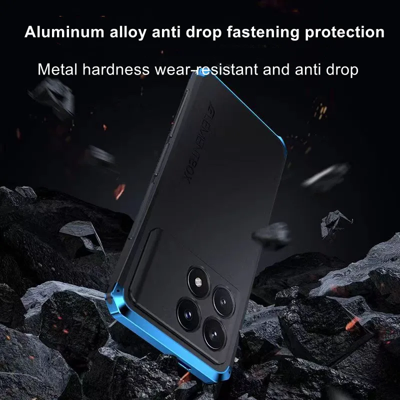 Aluminum Metal Frame Shockproof Phone Case For Xiaomi POCO F6 Pro F5 Pro F4 F3 Mi 14 13 Pro 12 11 Hard PC Protective Back Fundas