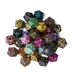 Dados sólidos de Metal a granel, DND, Color aleatorio, D4, D6, D8, D10, D %, D12, D20, dados poliédricos para D & D Pathfinder, juegos de mesa RPG, 7 unidades por juego