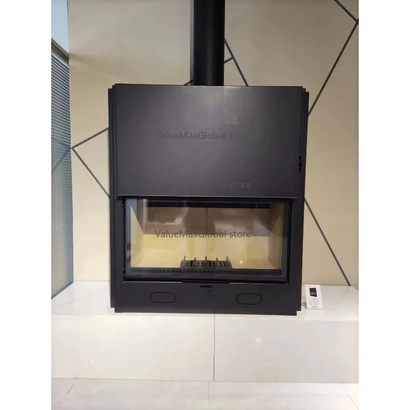 China-Manufactured Indoor Fireplace Insert | Cast Iron Wood-Burning Core + Modern Steel Design