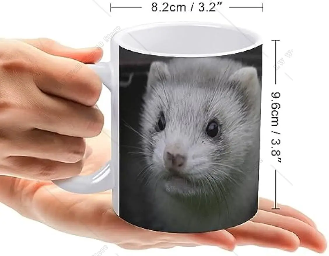 Cute Hamster Ceramic Cups Funny Personalized Coffee Milk Mug Tea Cup with Handle for Men Women Gift