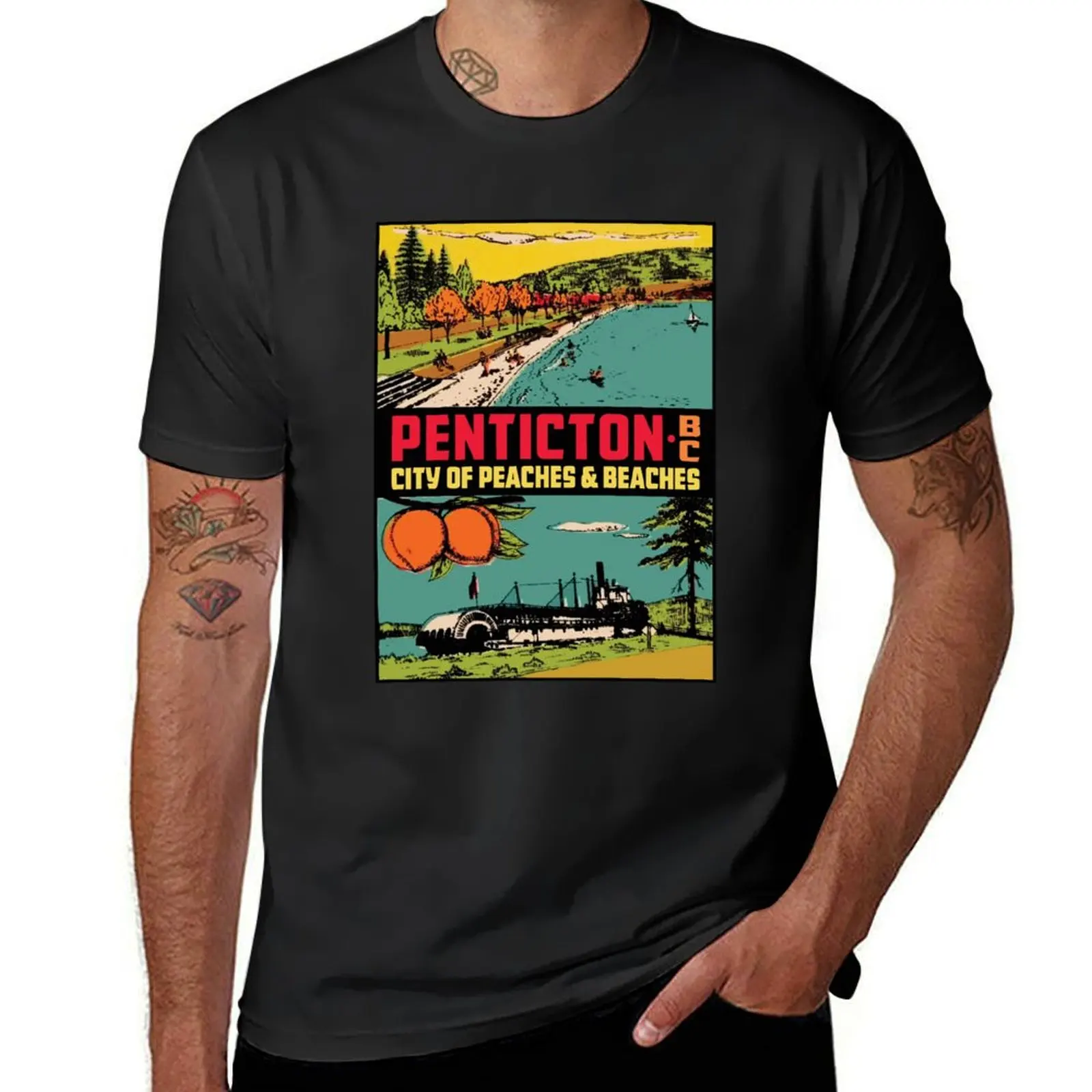 Penticton Peaches & Beaches T-Shirt shirts graphic tees customs boys whites korean fashion heavyweight t shirts for men