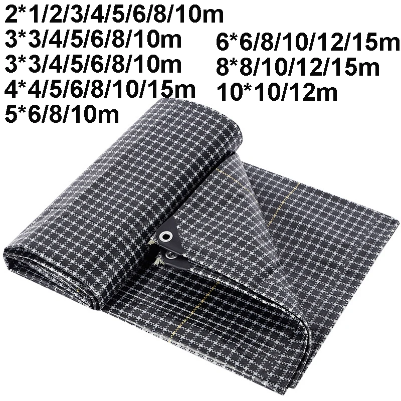 Thicken Shade Tarpaulin 2*1 4*4 6*6 8*8 10*10m Large Waterproof Anti-UV Tarp Tent Camping Canopy Black White Rain Awning Outdoor