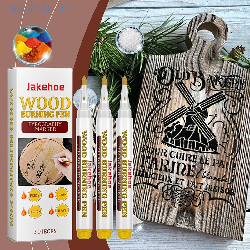 【ZYAL-1】3 Stück Holzbrandmarkierungsstifte Scorch-Stifte für Holz BurnWood Burn Marker Pen Holzbrennender Markierungsstift