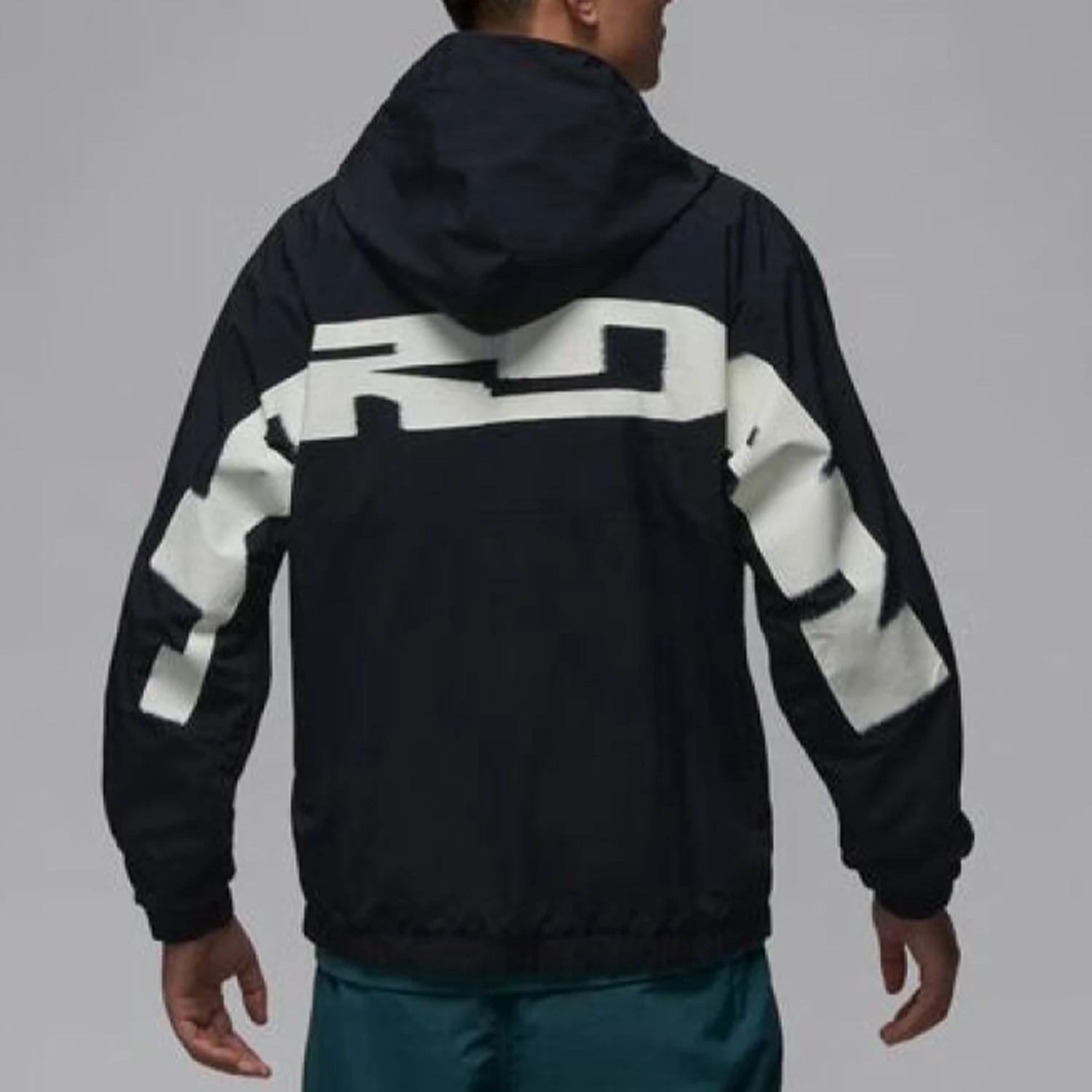 Nike genuine JORDAN men's woven cotton nylon half zipper hooded sweatshirt FV7441-010