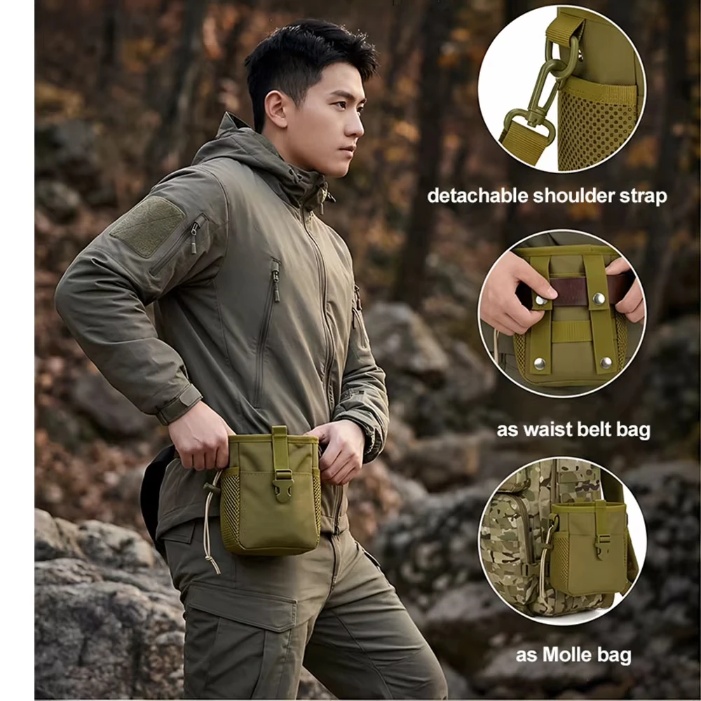 

Тактическая поясная сумка для активного отдыха, наплечная сумка-кроссбоди, износостойкая сумка-кобура на пояс с утяжкой, на одно плечо