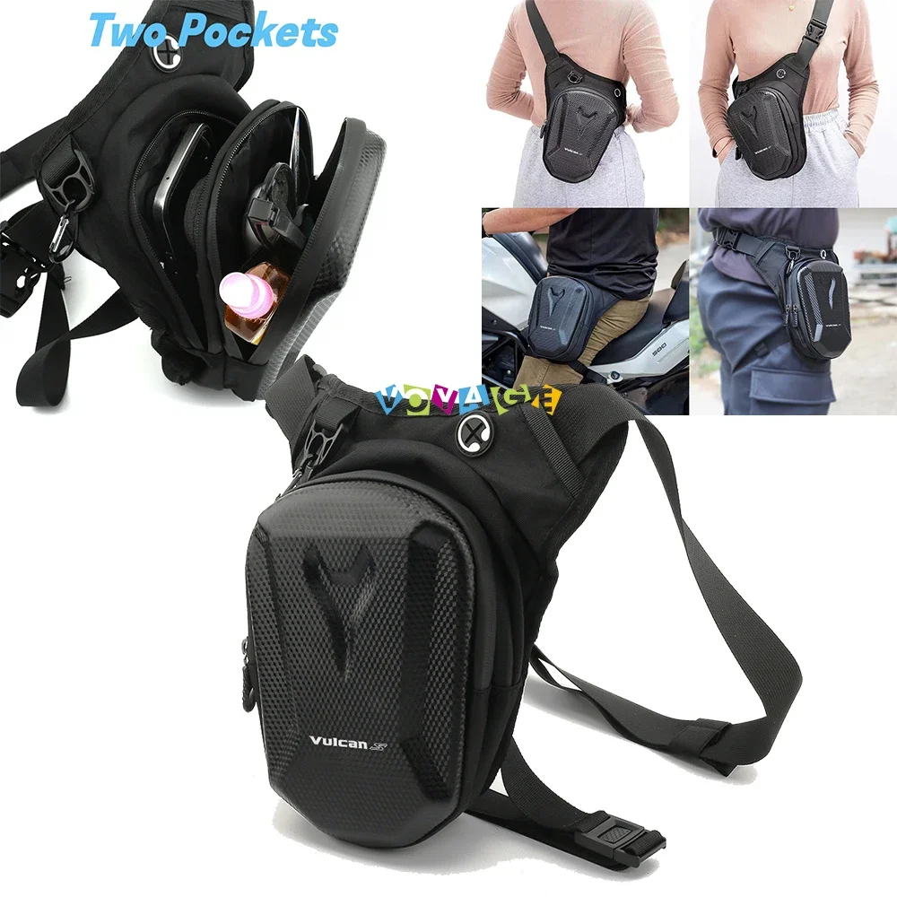 جديد لكاواساكي فولكان S 650 فولكان VS دراجة نارية الساق الجانب حقيبة الملحقات الفخذ حقيبة بحزام حقيبة مضادة للماء الخصر حقيبة #1