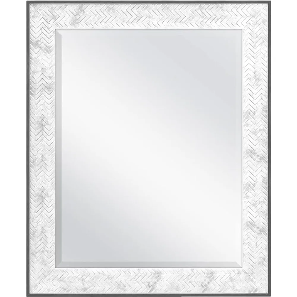 22x28 Inch Chevron Mirror Marble (66945) Mirror Bathroom Mirrors 28x34 Overall Size Marble Freight Free Fixture Home Improvement