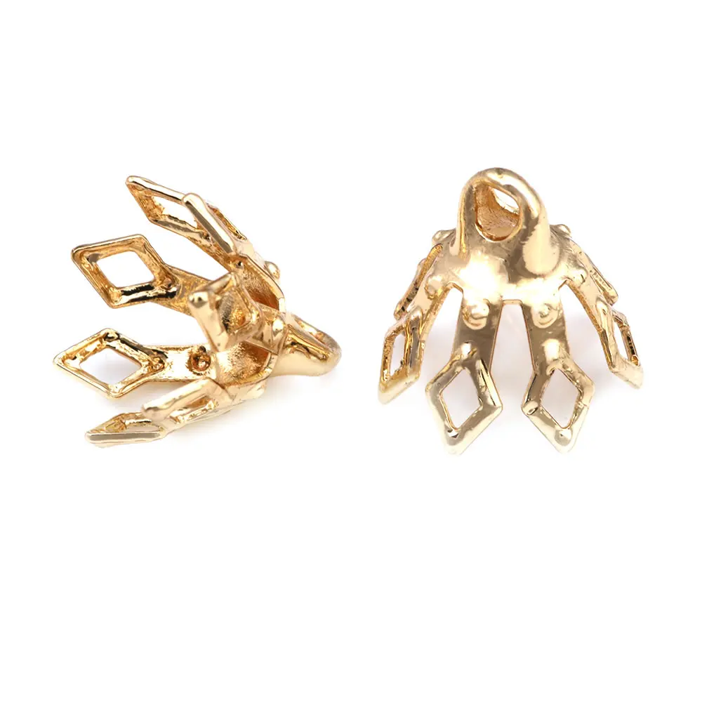18K Gold Color Brass More Holes Tassel Charms Pendants High Quality Diy Jewelry Making Supplies Earrings Accessories for Women