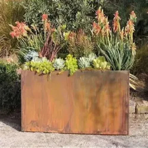 professional supply good quality metal corten steel big plants flowers rusty flower box  flower pot