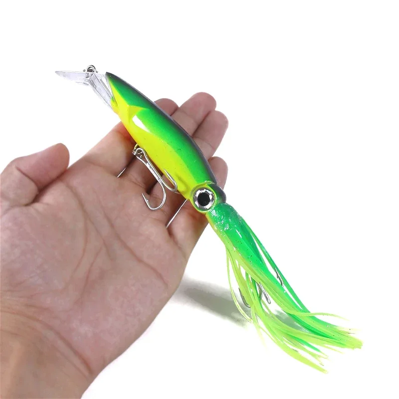 

1Pcs Octopus Crank Swings Squid 14cm 40g Bait Artificial Laser Hard Bait Tuna Sea Fishing Wobblers Spinner Tools Allure 6 Colors