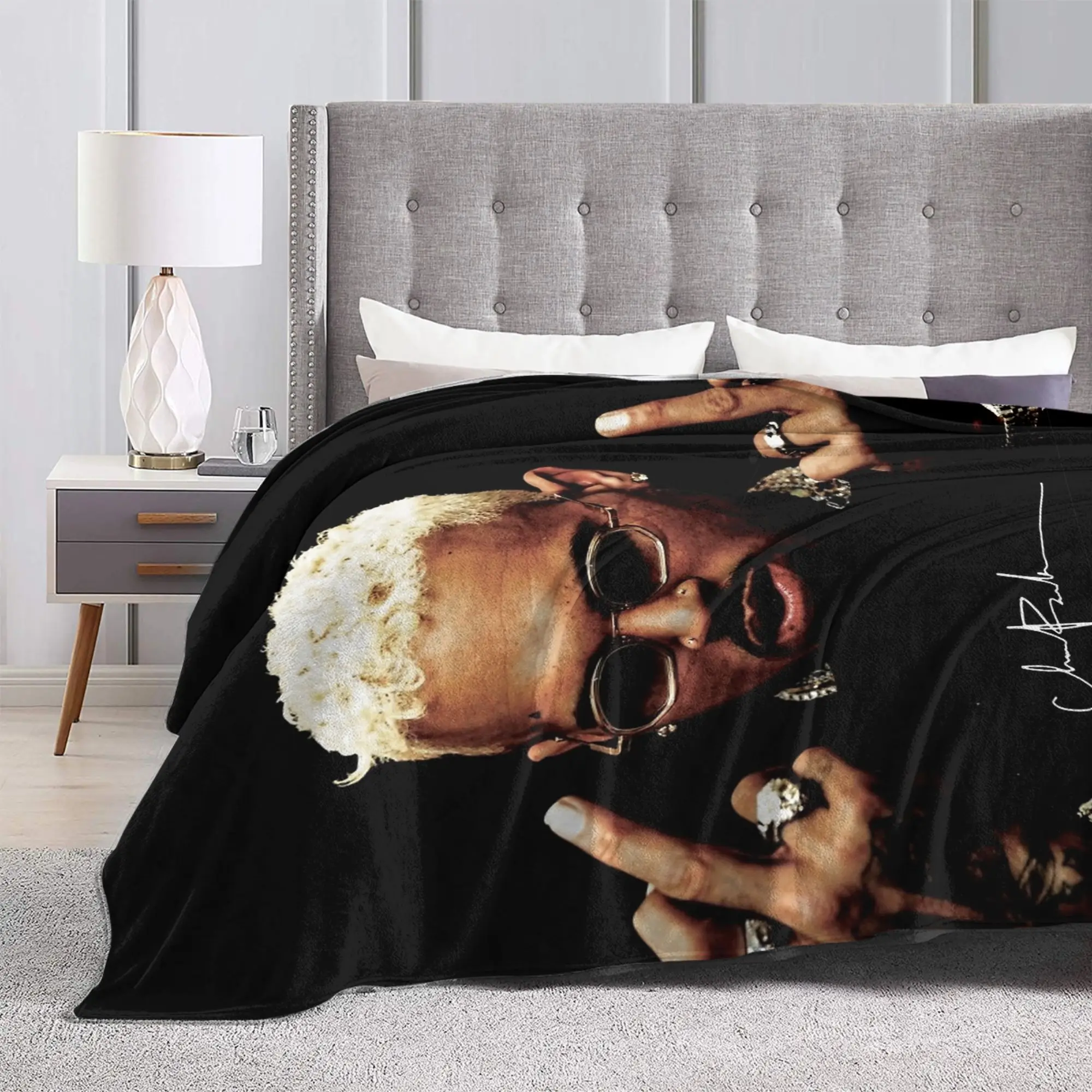 الاصبع الأوسط خمر كريس براون البطانيات الصوف الخريف متعددة الوظائف سوبر لينة رمي بطانية للفراش المفرش في الهواء الطلق #3