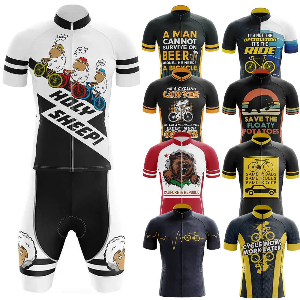

Floaty Potatoes Cycling Jersey Clothes Mtb Male Clothing Equipment Professional Shirt Shorts Men Jumper Summer Bike Jersey Bib