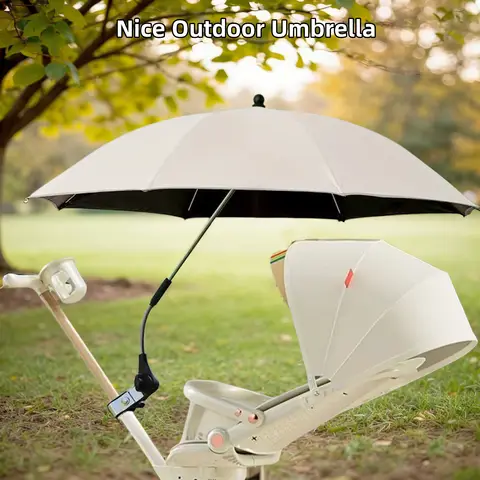 Stroller Umbrella With Clamp 360 Degree Adjustable UV Protection Stroller Universal Umbrella Sunshade For Baby Pram,1PC