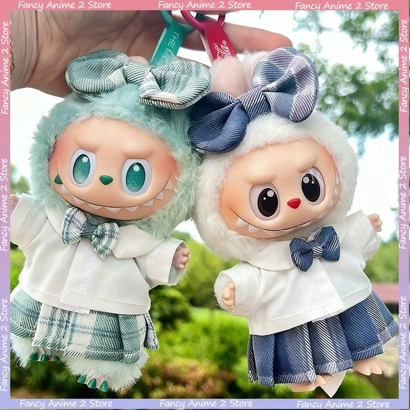 

Одежда JK с милым бантом для кукол Labubu 17 см, мини-плюшевые куклы в консервативном стиле, платье, униформа, наряды, модные аксессуары для кукол