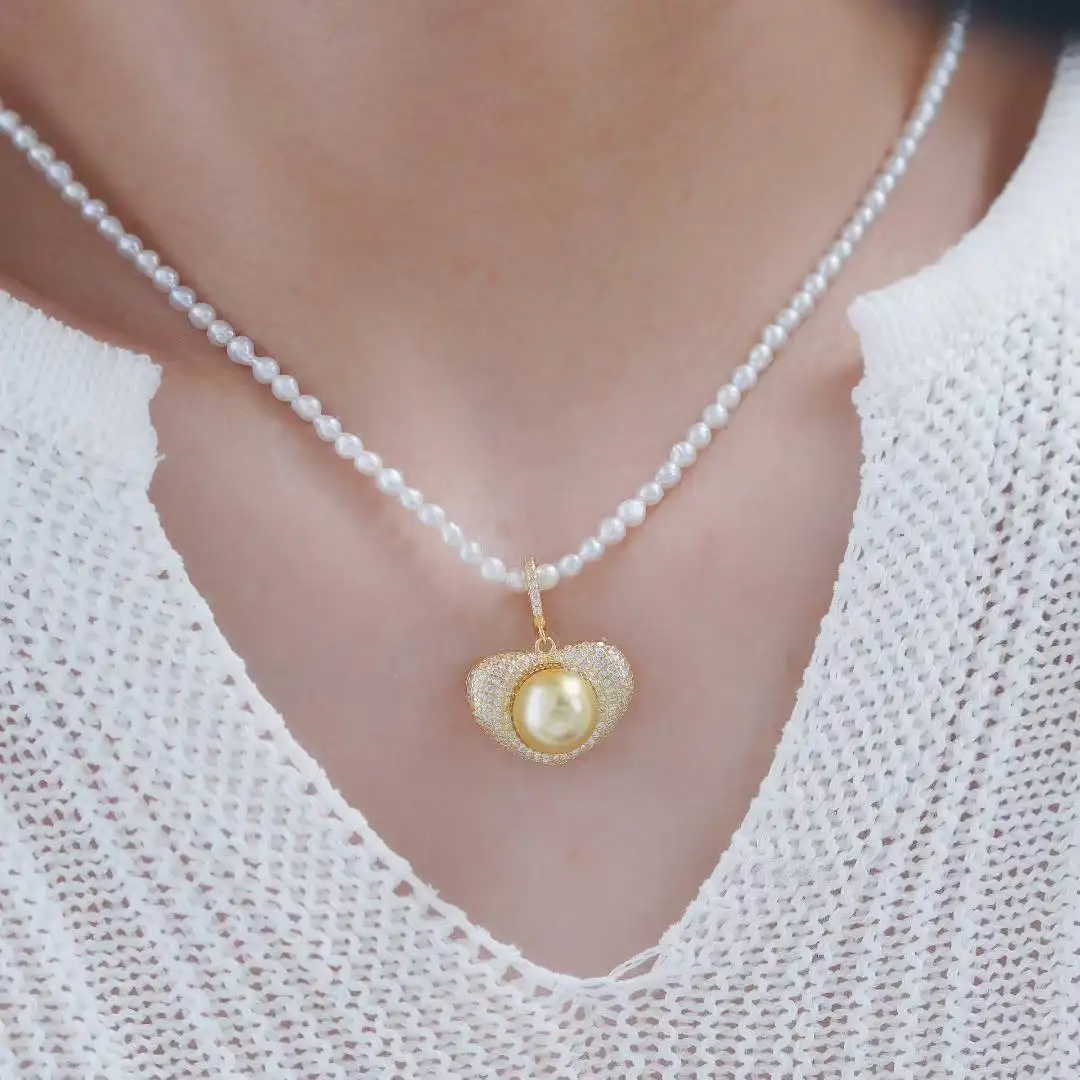 S925 Sterling Silver Pendant Ring Earrings Set Base Mounts Findings Mounting Jewelry Set Parts Fittings for 9-10mm Pearls