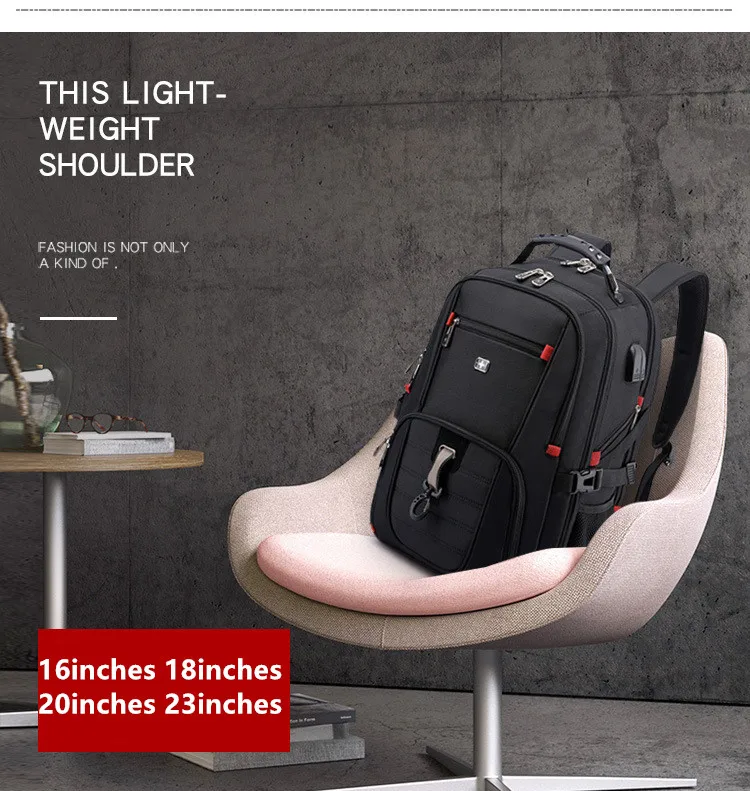 Bolsa Plecak 2025 para hombre, Mochila antirrobo con carga Usb, Mochila de viaje Rugzak 16, 18, 20, 23 pulgadas, portátil, resistente al agua, Antirrobo