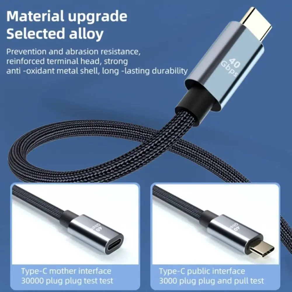 USB 4 Extension Cable Thunderbolt 4 USB-C Male To Female Monitor 8K Video Type-C Extension Cable PD 100W 40Gbps Data Cord