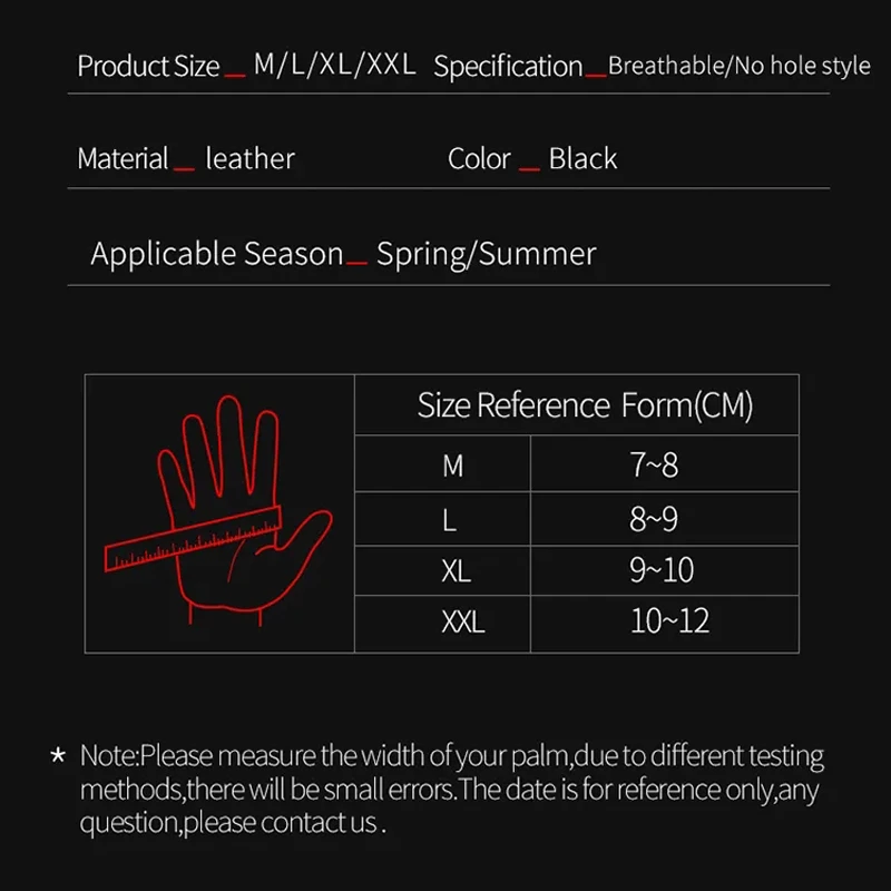 Summer Motorcycle Fingerless Gloves Accessories Goatskin Leather Half Finger Gloves Motocross Gant Moto Guantes Moto Verano view 6