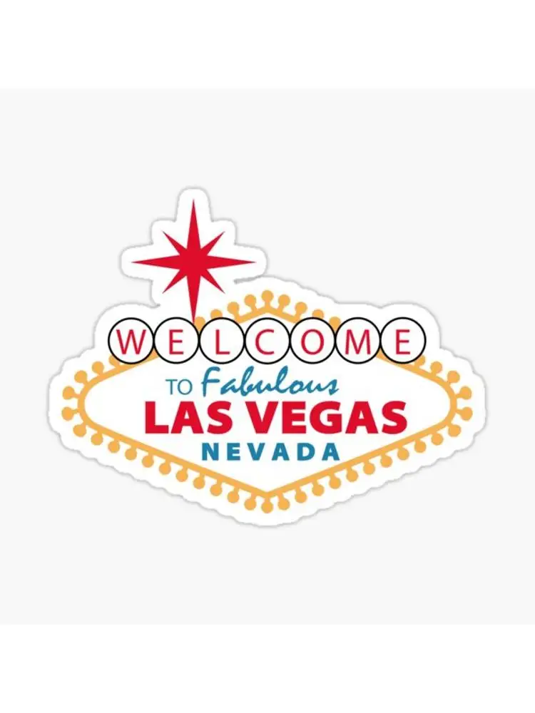 Las Vegas Design bienvenue au fabuleux La 5 pièces autocollants pour impression artistique enfant pare-chocs fenêtre dessin animé voiture chambre ordinateur portable décorations