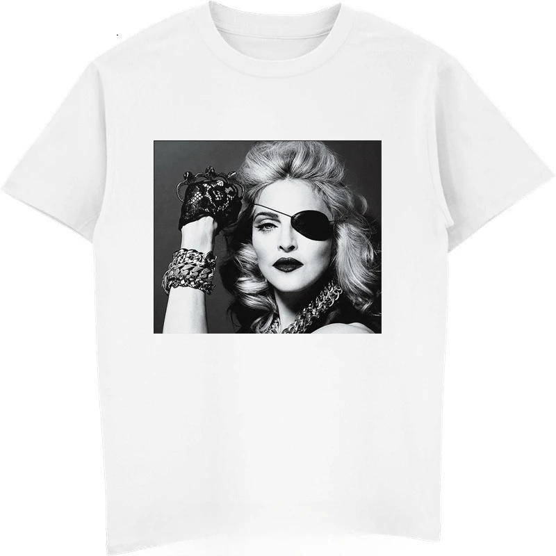 Madonna Tshirt men Cool Short Sleeve cotton Unisex Black t-shirt Ideal Gift hip hop tops streetwear Informal manga Sweatshirt