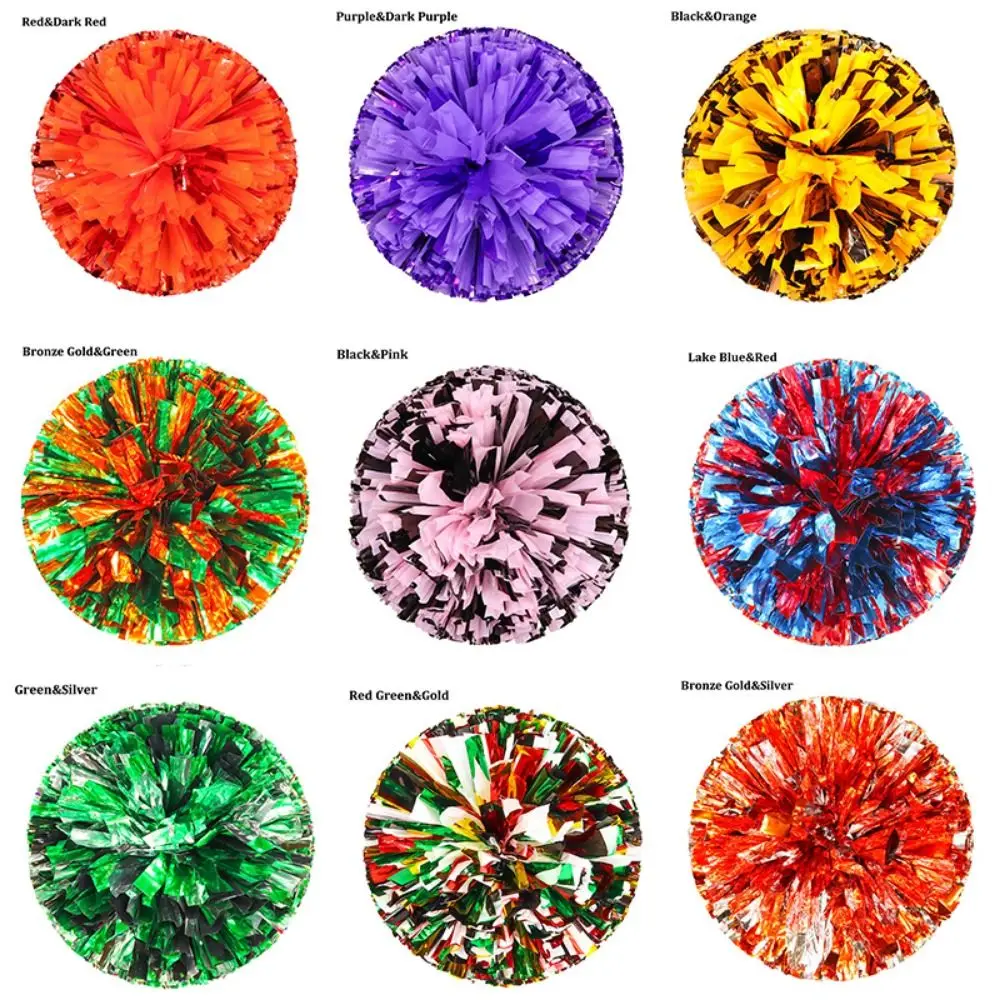 28cm Game Pom Poms Multicolors Dance Party Concert Decorator Cheering Ball PET Come On Props Cheap Practical Cheerleading
