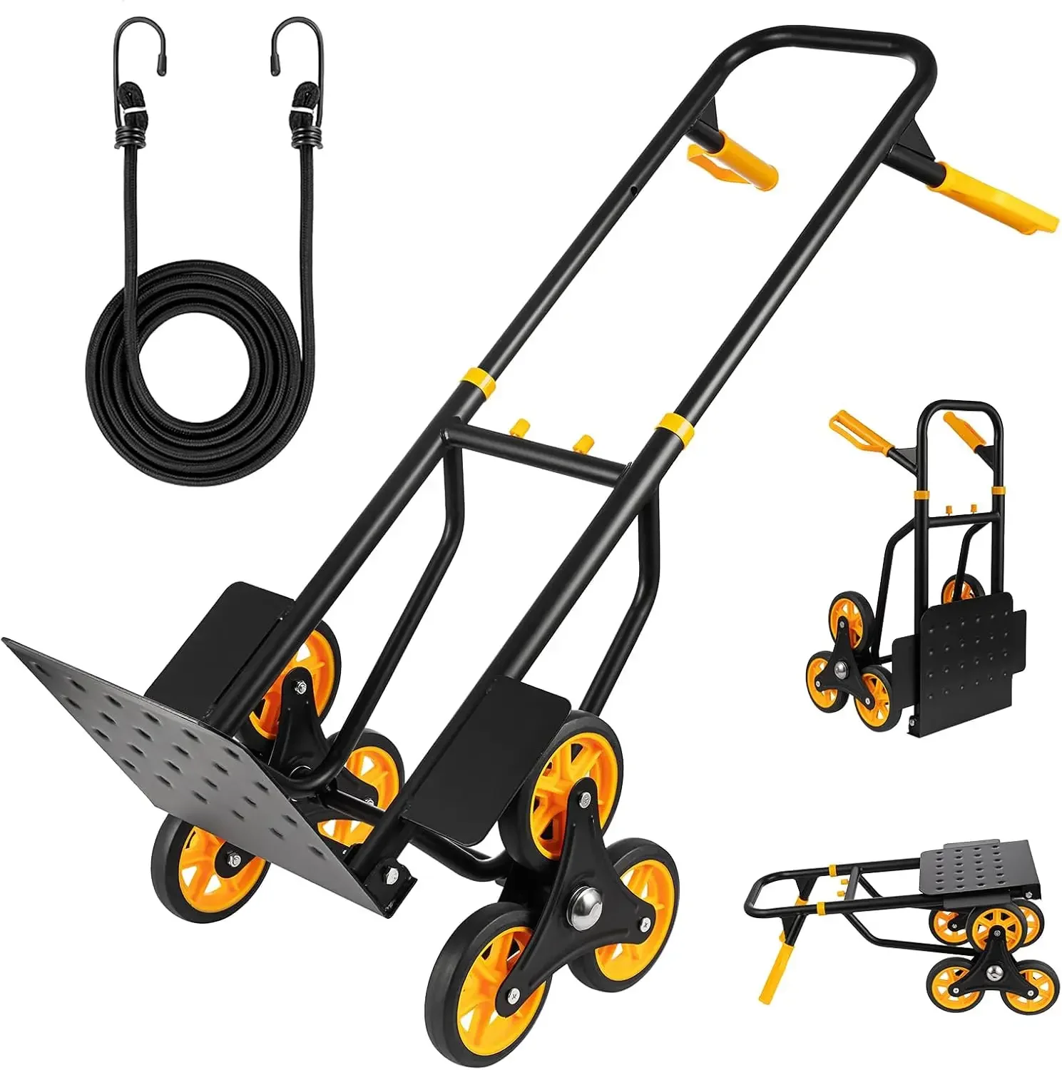 Stair Climber Hand Truck, Heavy-Duty Dolly 330 Lbs Capacity, Foldable Trolley Cart with 12.2