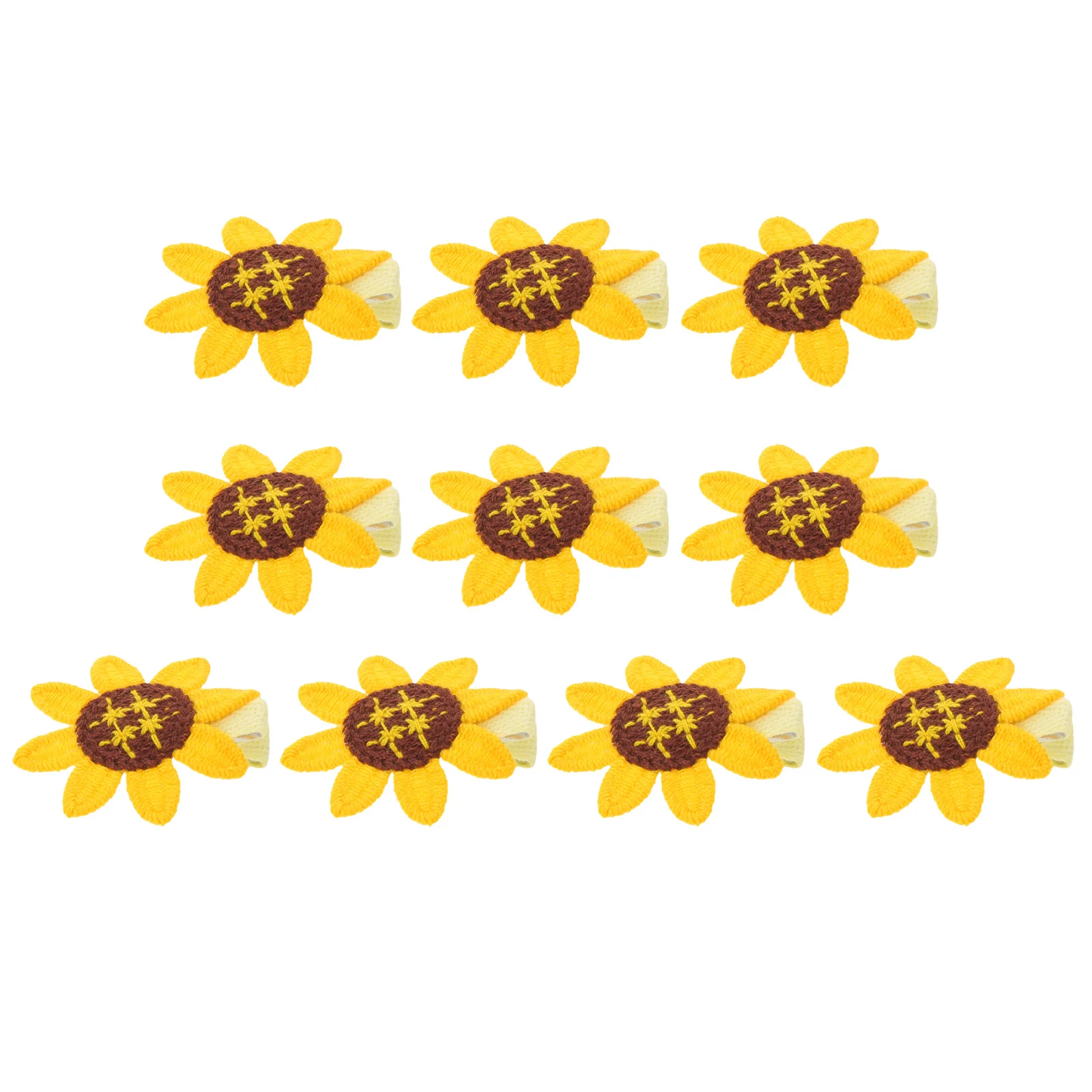 

10Pcs Sunflower Hair Clips Women Girls Decorative Cute Knitted Flower Barrettes Floral Accessories Summer Beach Hawaiian Party