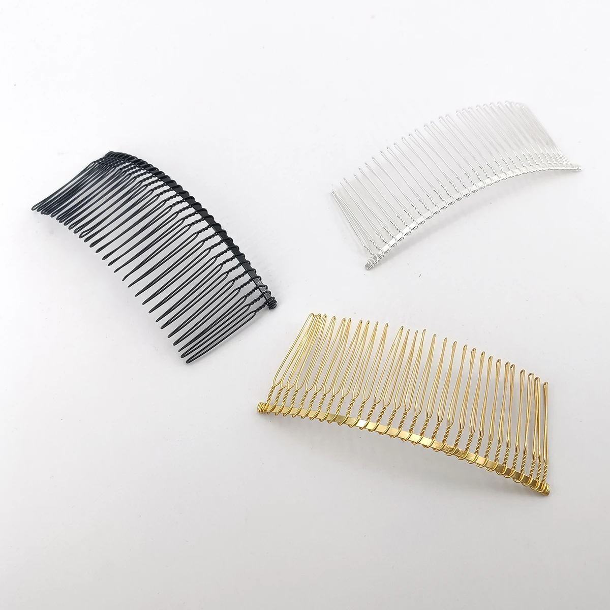 10pcs 4.5cm 30Teeth Retro Plate Hair Hat Bottom Clip Iron Twist Insert Comb Handmade Hair Accessories Welded Iron Wire Combs