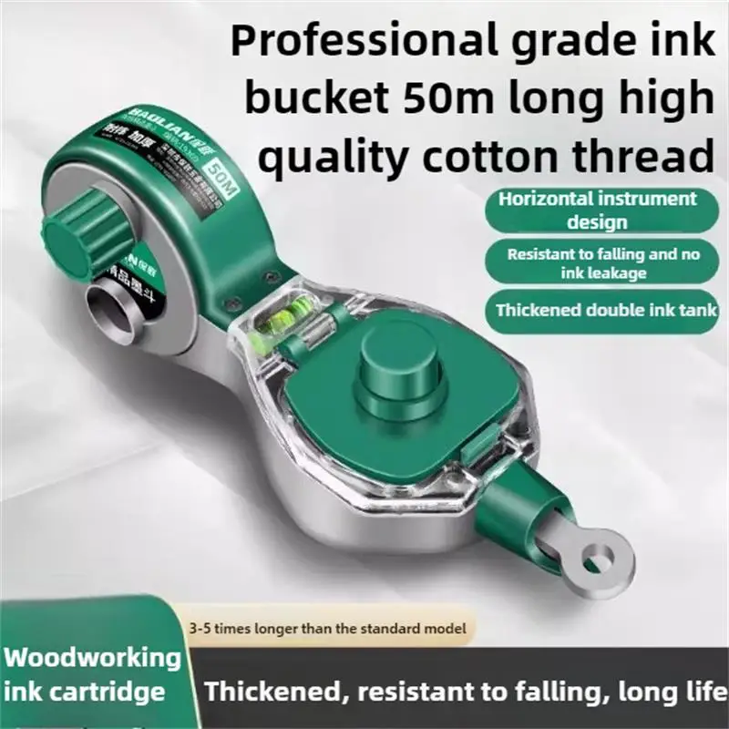 

Construction Site Marking Ink Bucket, Carpenter's Manual Ink Marking and Marking Device, Wooden Bucket Bullet Line Level