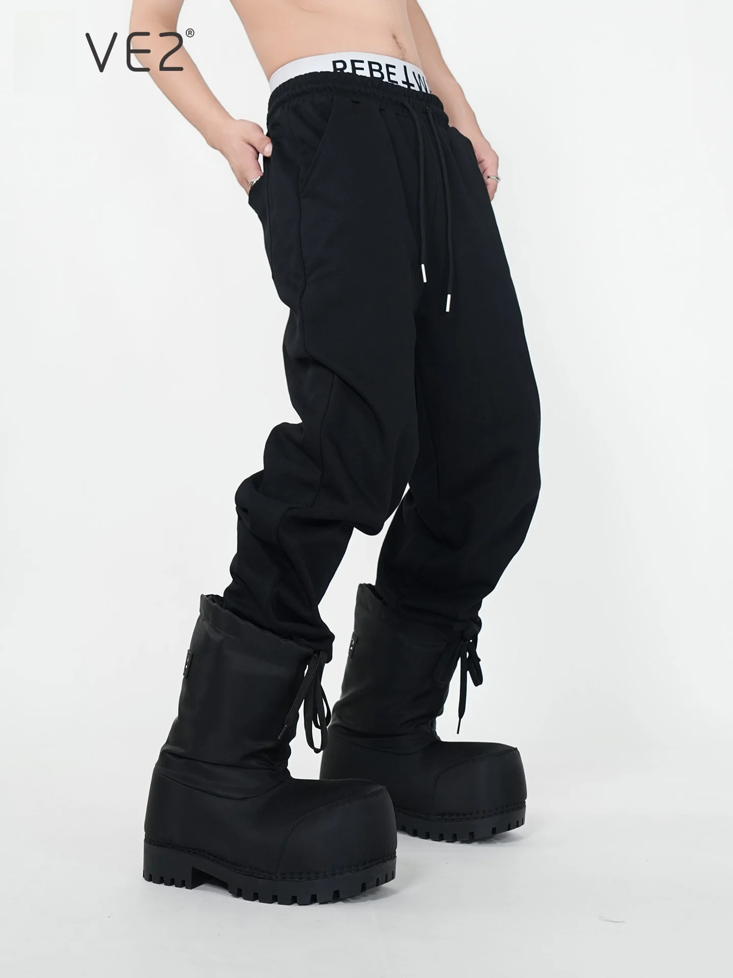 

VE2 2025 New Quality Stylish Heavyweight 550G Casual Sport Pants Men Women American Street Cuffed Sweatpants Loose Fit Youth ...