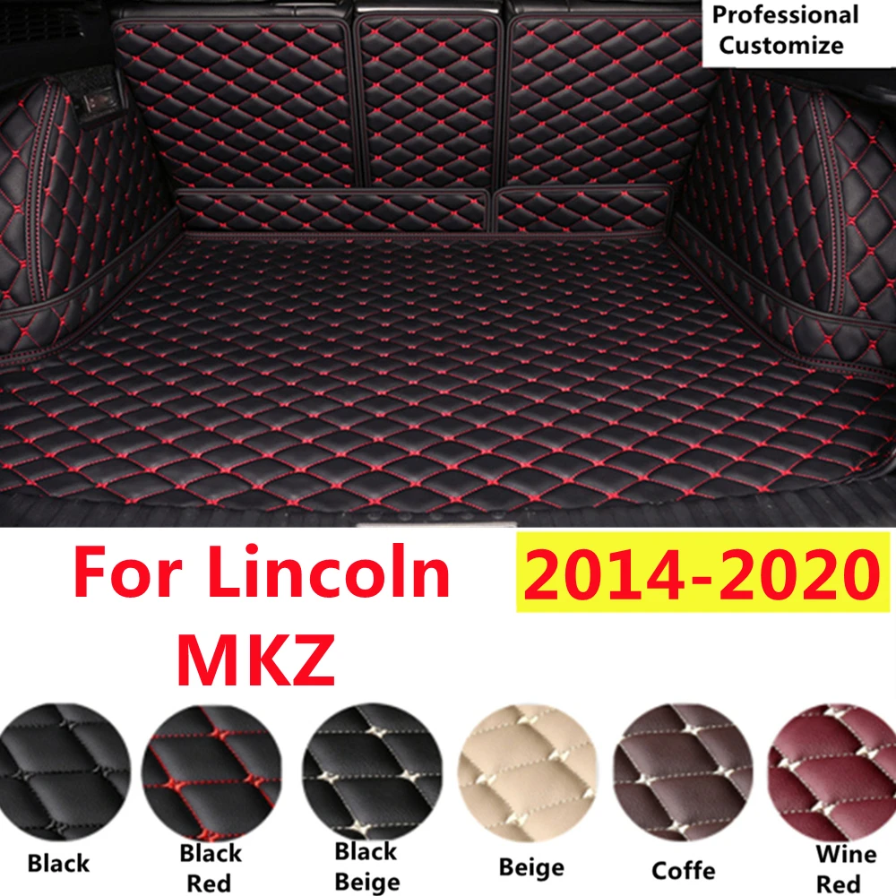 

SJ Full Set Custom Fit For Lincoln MKZ 2020 2019 18-2014 Auto Fittings Car Trunk Mat Tail Boot Tray Rear Cargo Liner XPE Leather