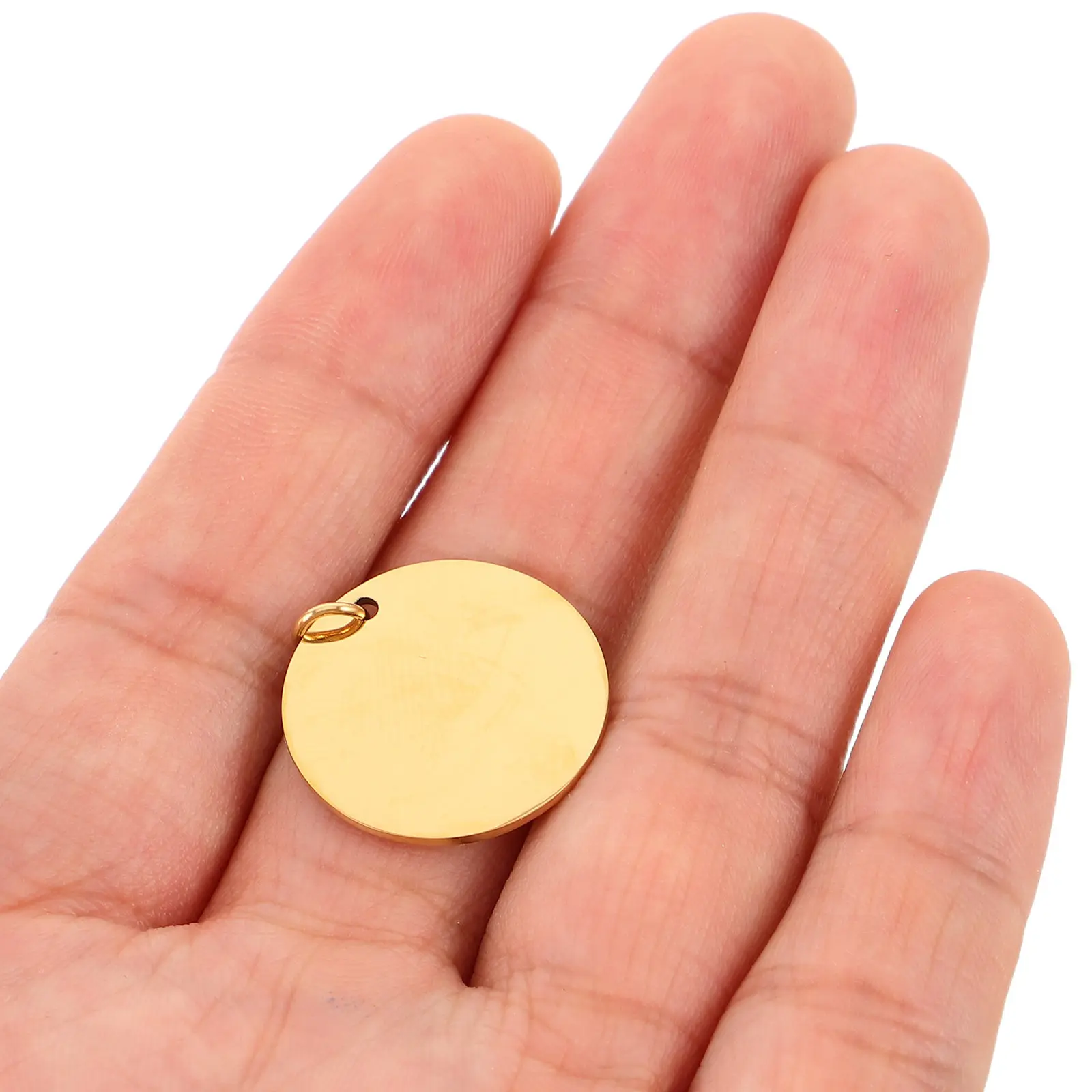 

10Pcs Flat Round Stainless Steel Pendants Mirror Polished Blanks for Engraving Stamping DIY Jewelry Making Necklace Bracelet