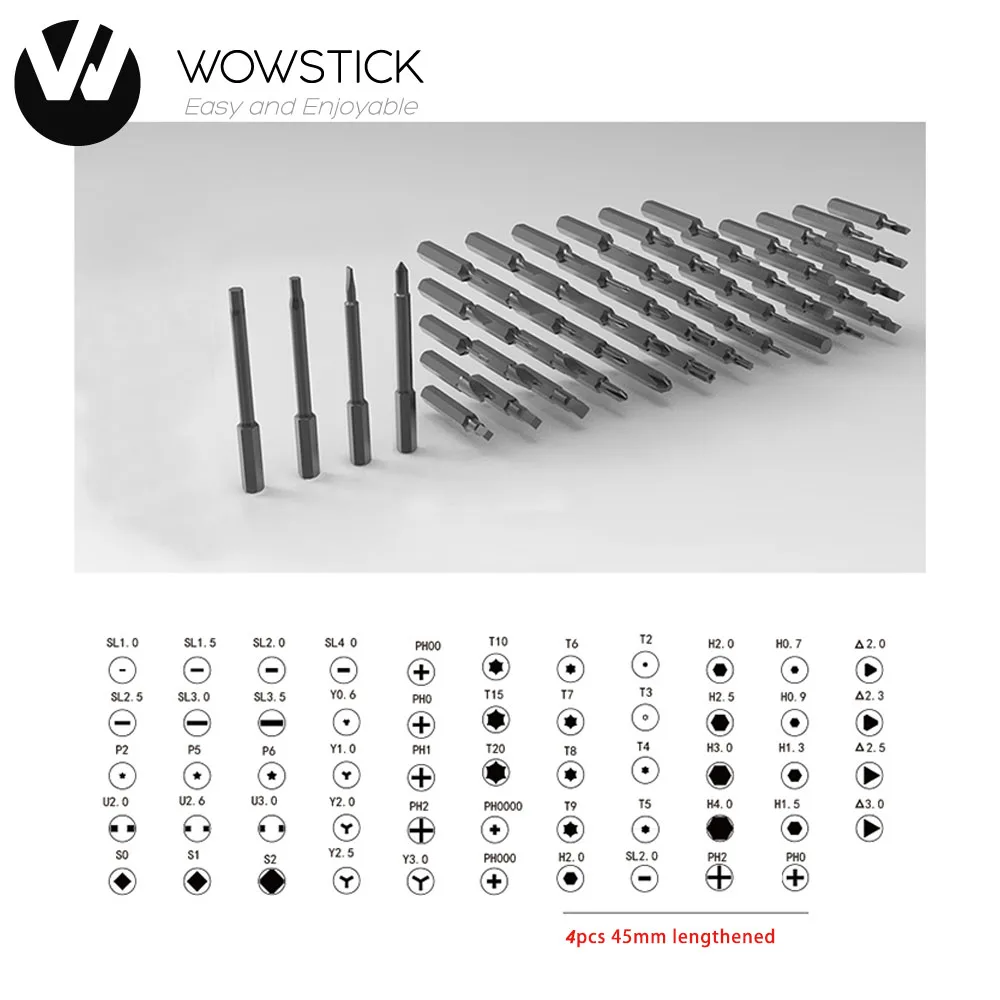 

Wowstick электрические отвертки биты S2 Магнитный Крест сливовый цвет C4 международные для Wowstick P + Wowstick 1F + попробуйте отвертки