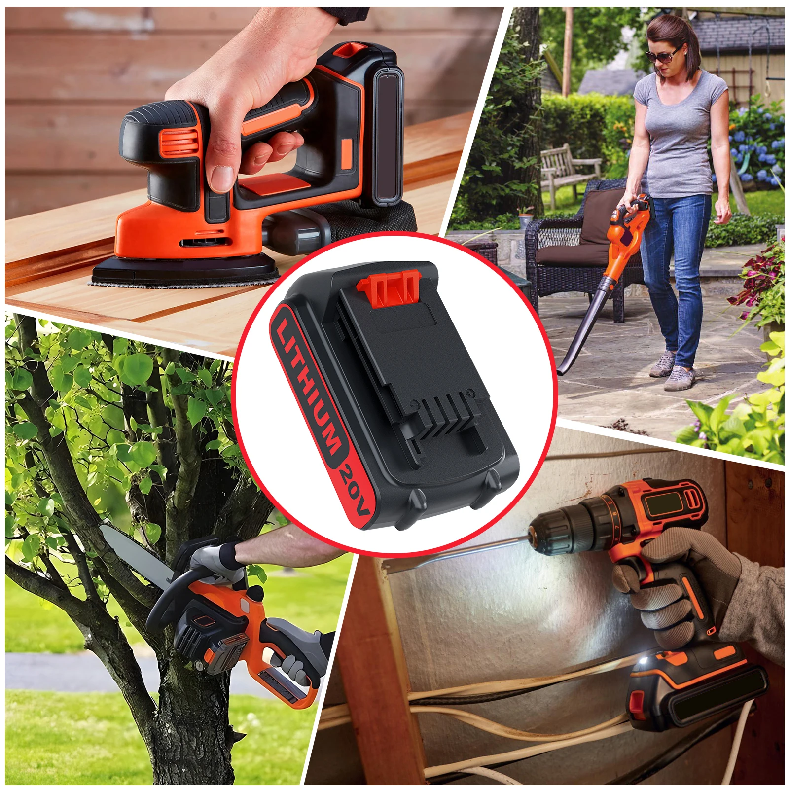 18/20V 3.0/6.0Ah For Black & Decker Lithium Battery LBXR20 LB20 LBX20 LBXR2020 LB2X4020-OPE Power Tools and Battery Charger