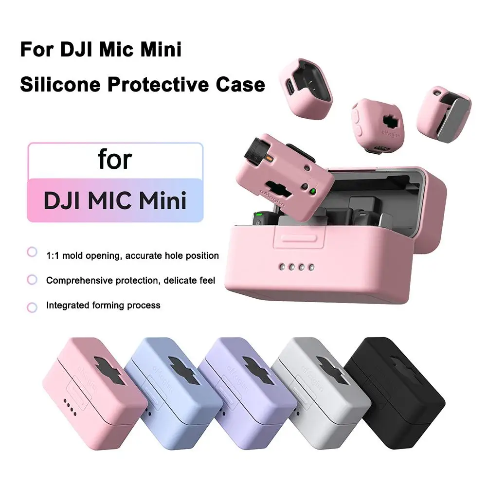 Capa protetora de silicone para microfone sem fio, capa protetora de silicone macio para microfone dji mini, acessórios para microfone sem fio